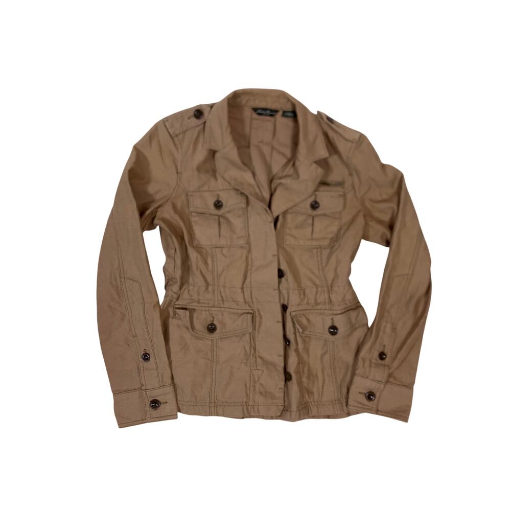 Eddie Bauer Tan Cotton Chore Jacket Women’s XS Barn‎ Coat 100% Cotton Utility